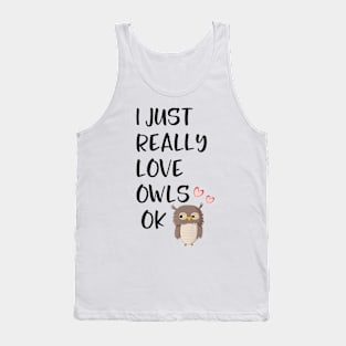 Really Love Owl Design Tank Top